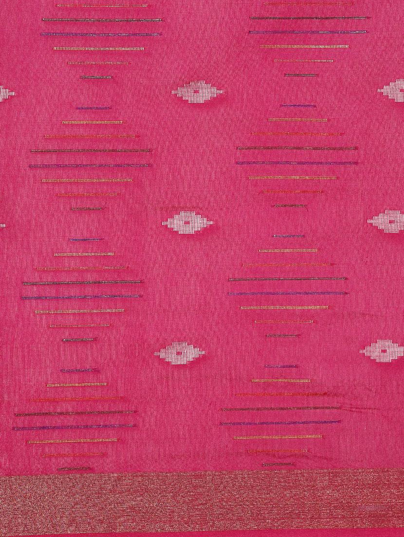 women's ikat pink colored saree with blouse - 20406049 - Standard Image - 4