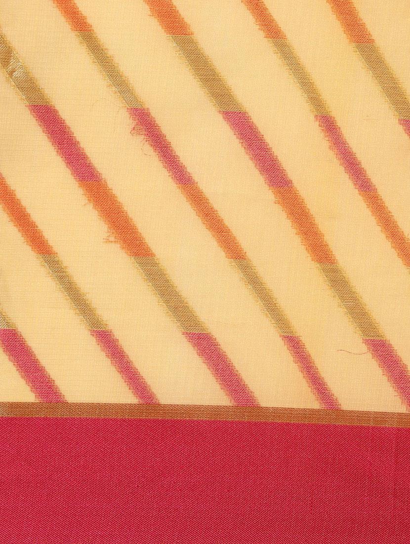 women's stripes yellow colored saree with blouse - 20406060 - Standard Image - 4