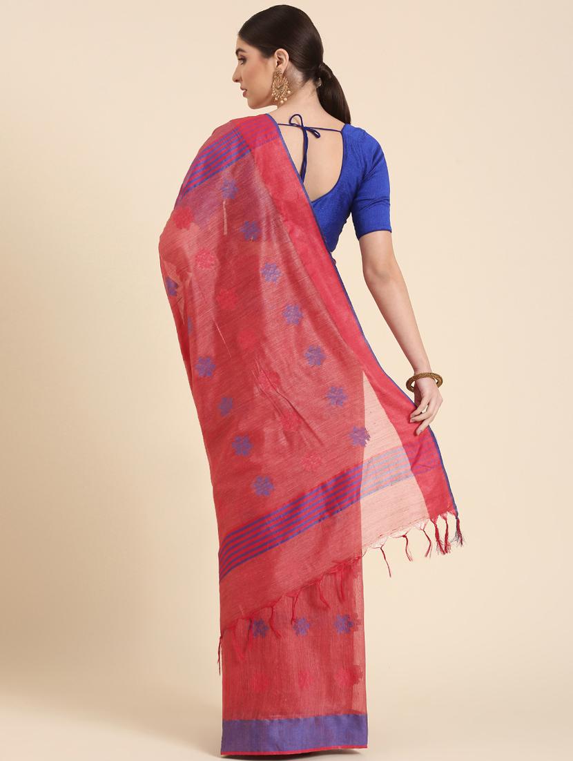 women's self design red colored saree with blouse - 20406113 - Standard Image - 1