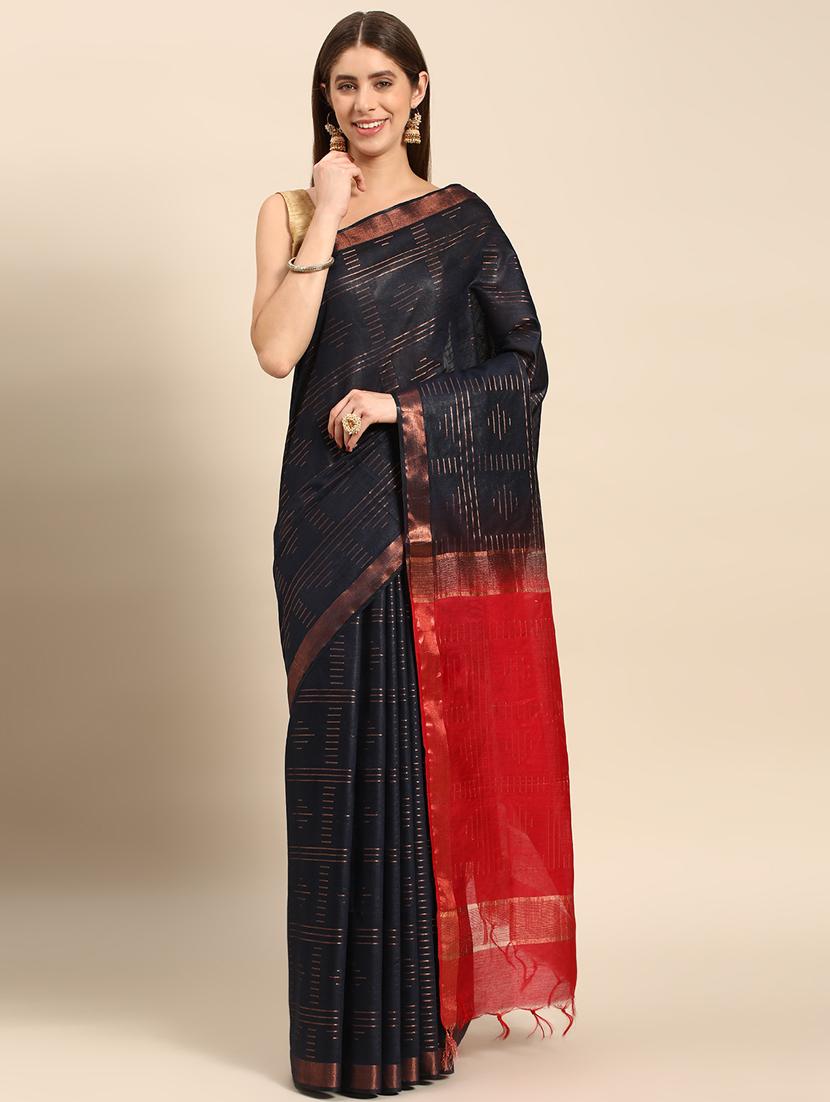 women's ombre navy blue colored saree with blouse - 20406273 - Standard Image - 1
