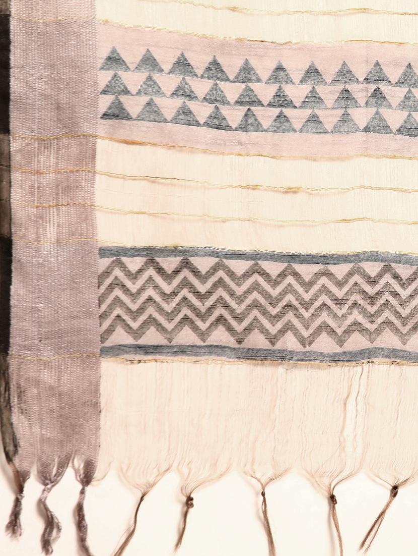 women's printed grey colored saree with blouse - 20406295 - Standard Image - 4