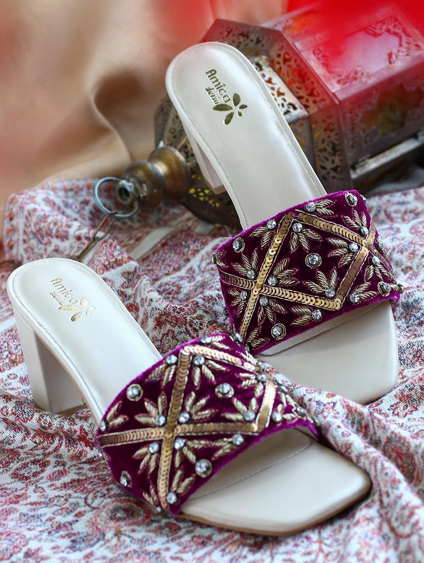 women embroidered ethnic sandals