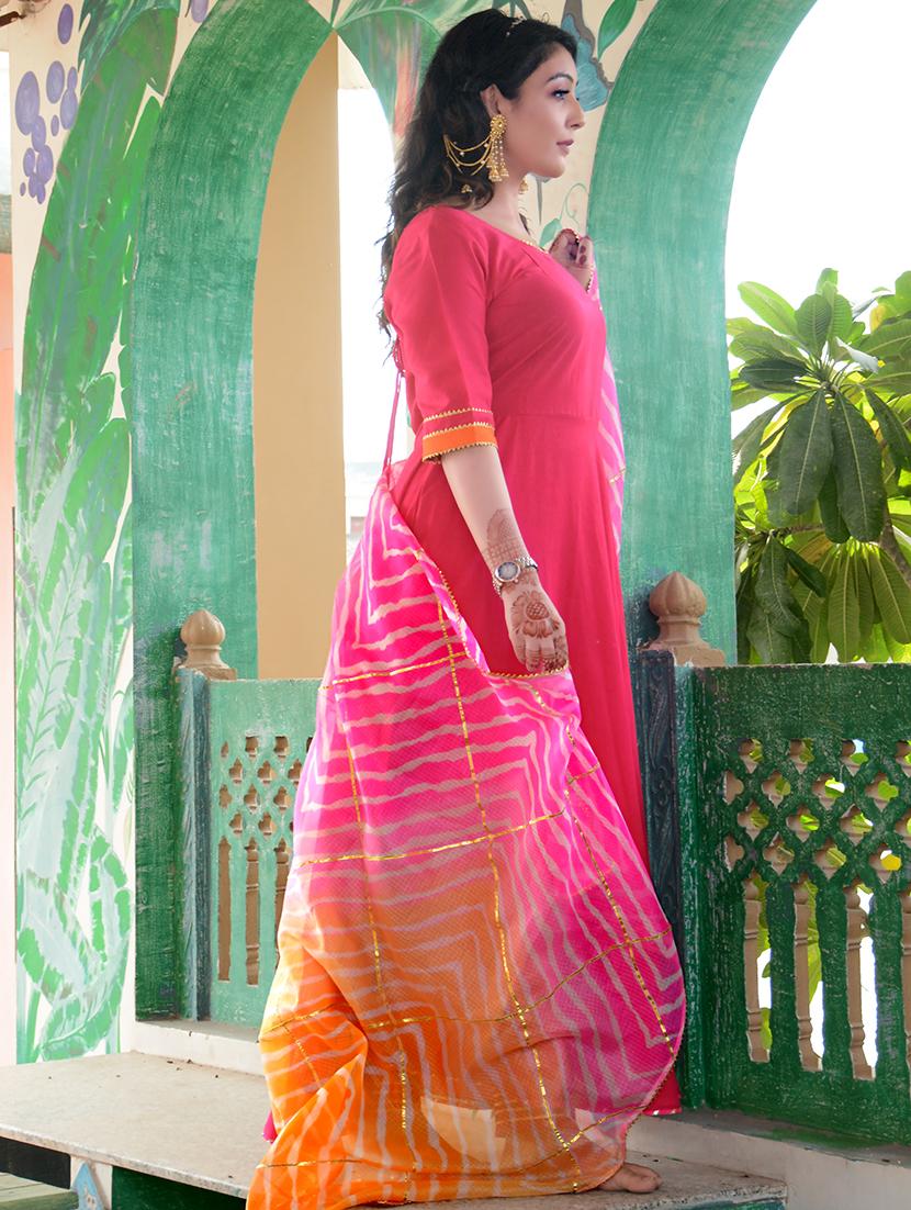 women red kurta pant set - 20406776 -  Standard Image - 1
