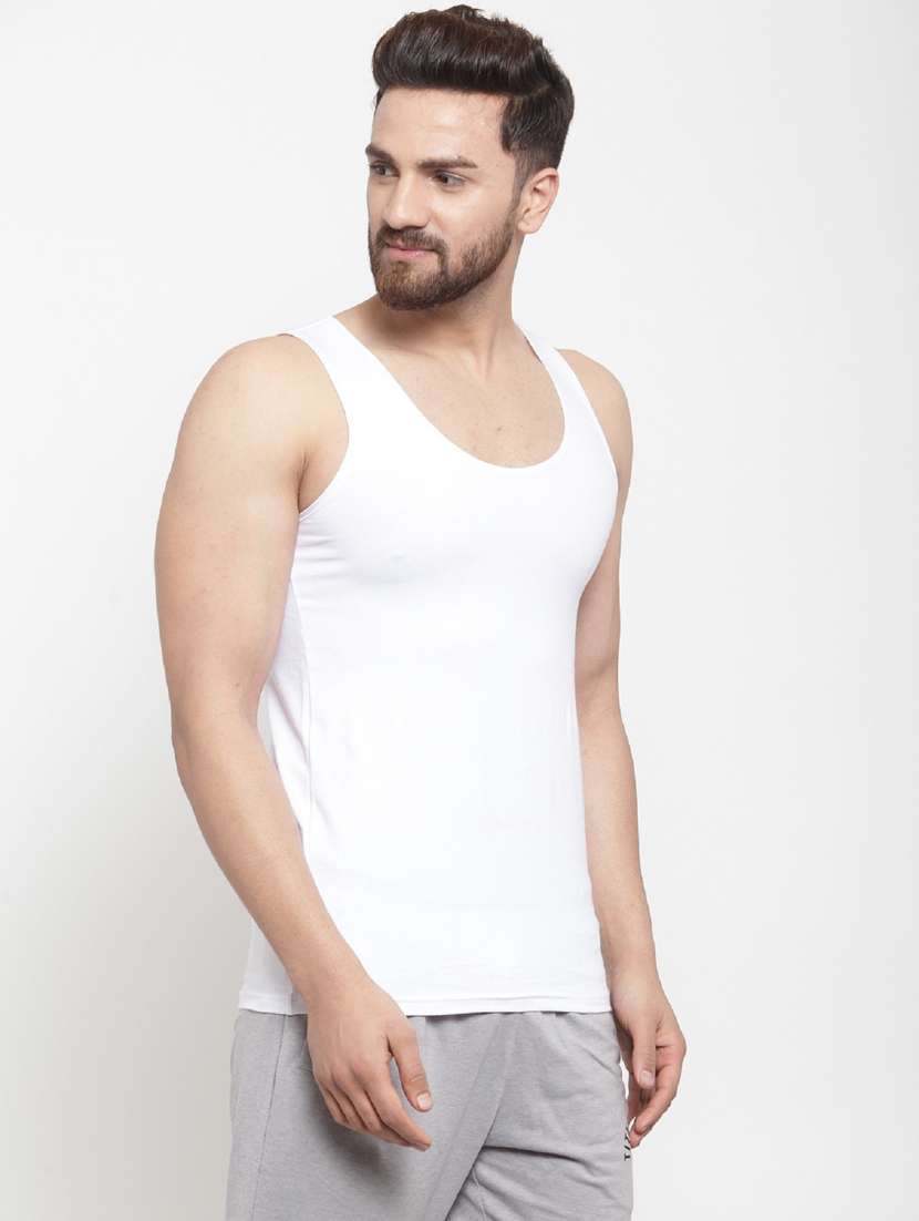white lyocell elastane vest - 20408646 -  Standard Image - 1
