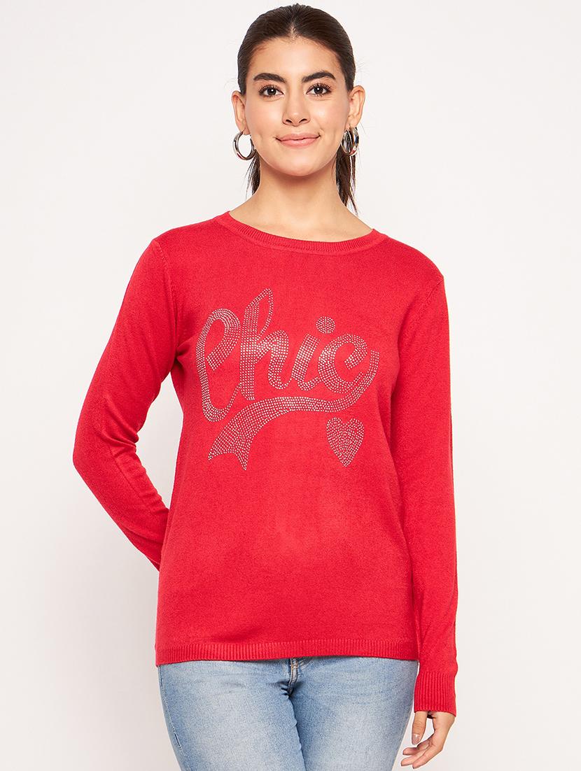 women red wool regular pullover - 20409208 - Zoom Image - 0