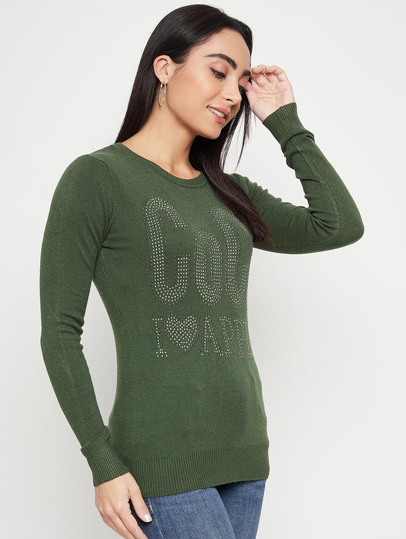 women green wool regular pullover - 20409212 - Standard Image - 1