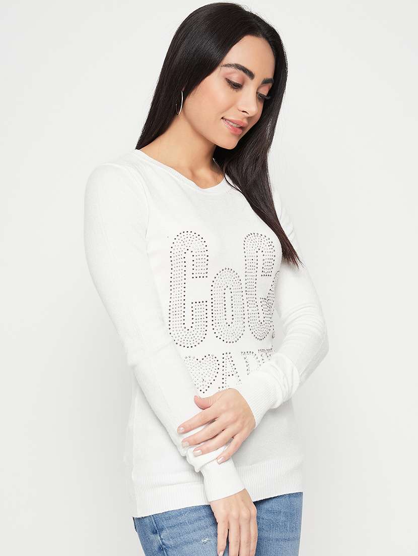 women white wool regular pullover - 20409215 -  Standard Image - 1
