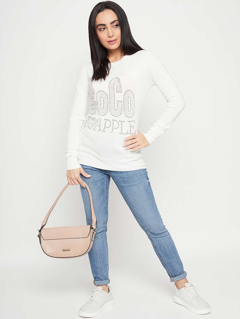 women white wool regular pullover - 20409215 -  Standard Image - 4