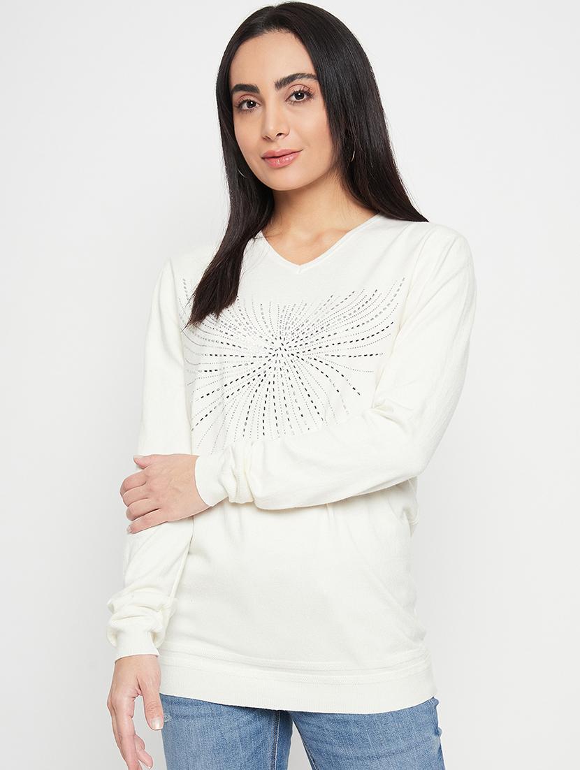 women white wool regular pullover - 20409219 - Zoom Image - 0