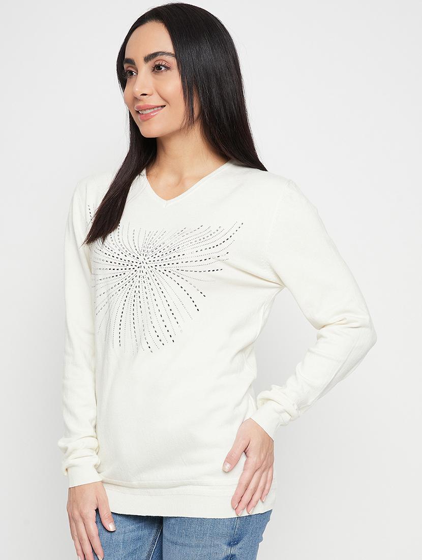 women white wool regular pullover - 20409219 - Standard Image - 1