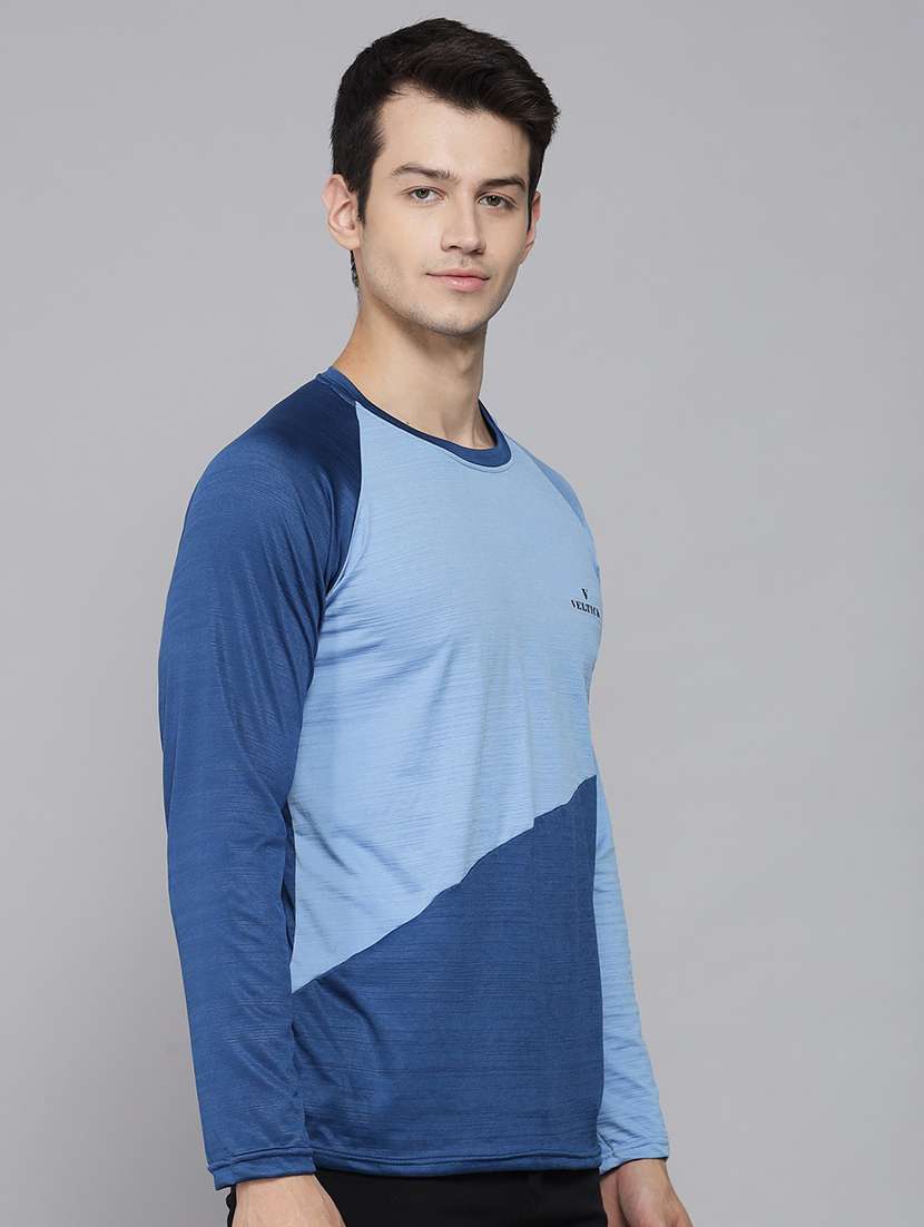 blue color block regular t-shirt - 20409246 -  Standard Image - 1