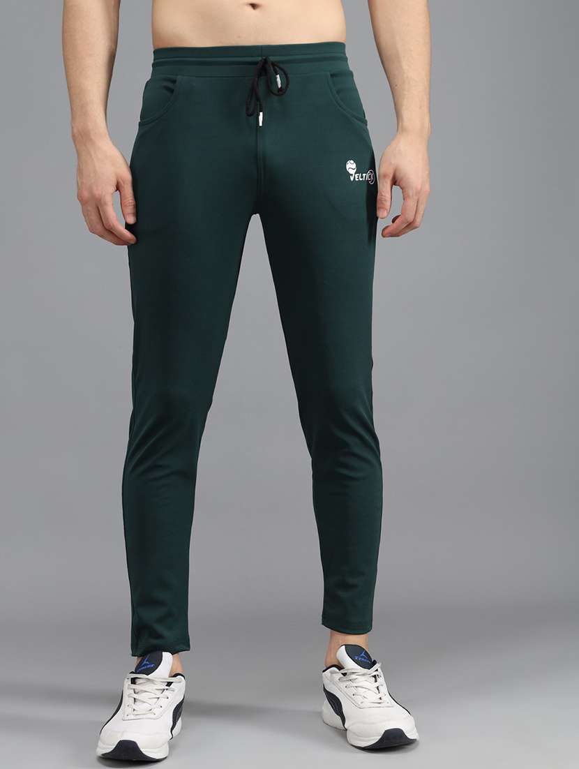 men's solid ankle length track pant