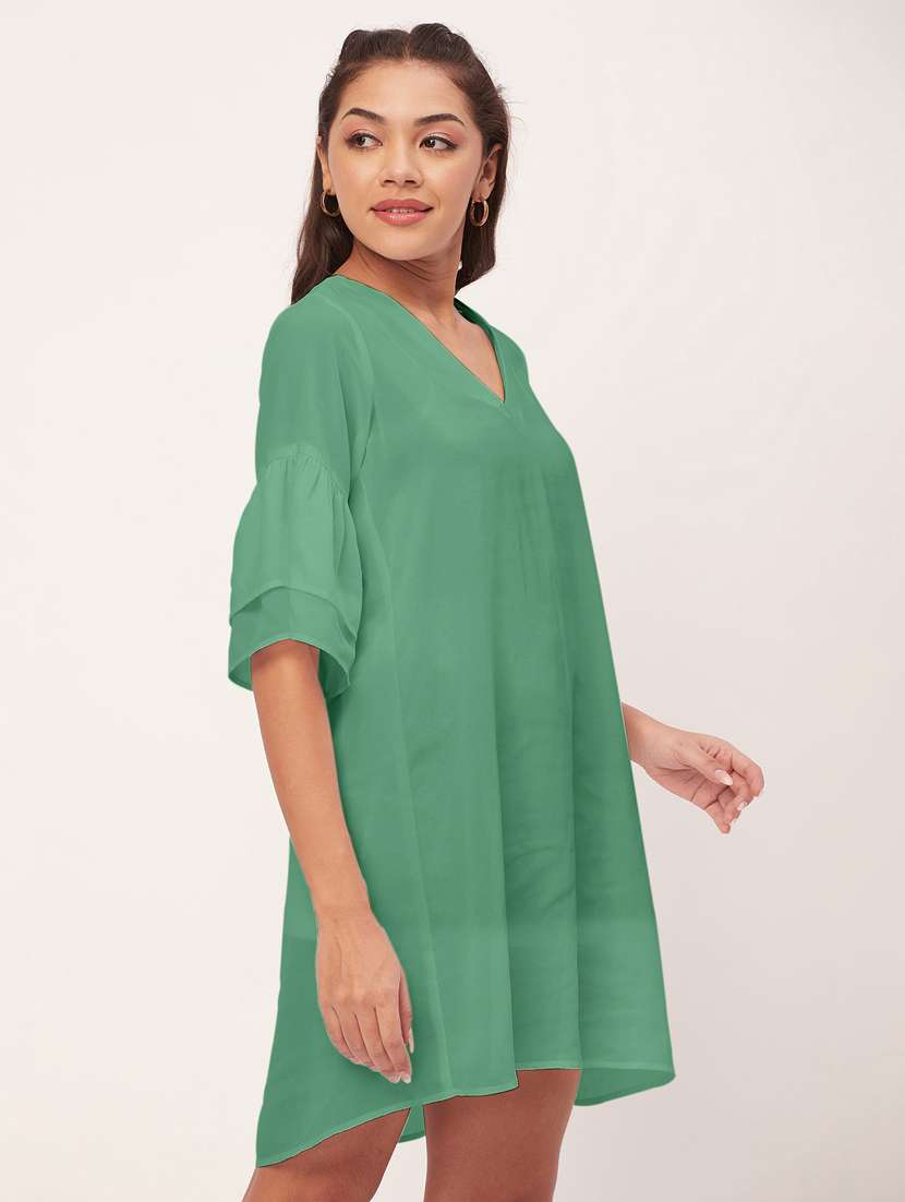 women neo mint georgette a-line dress - 20409422 - Standard Image - 1