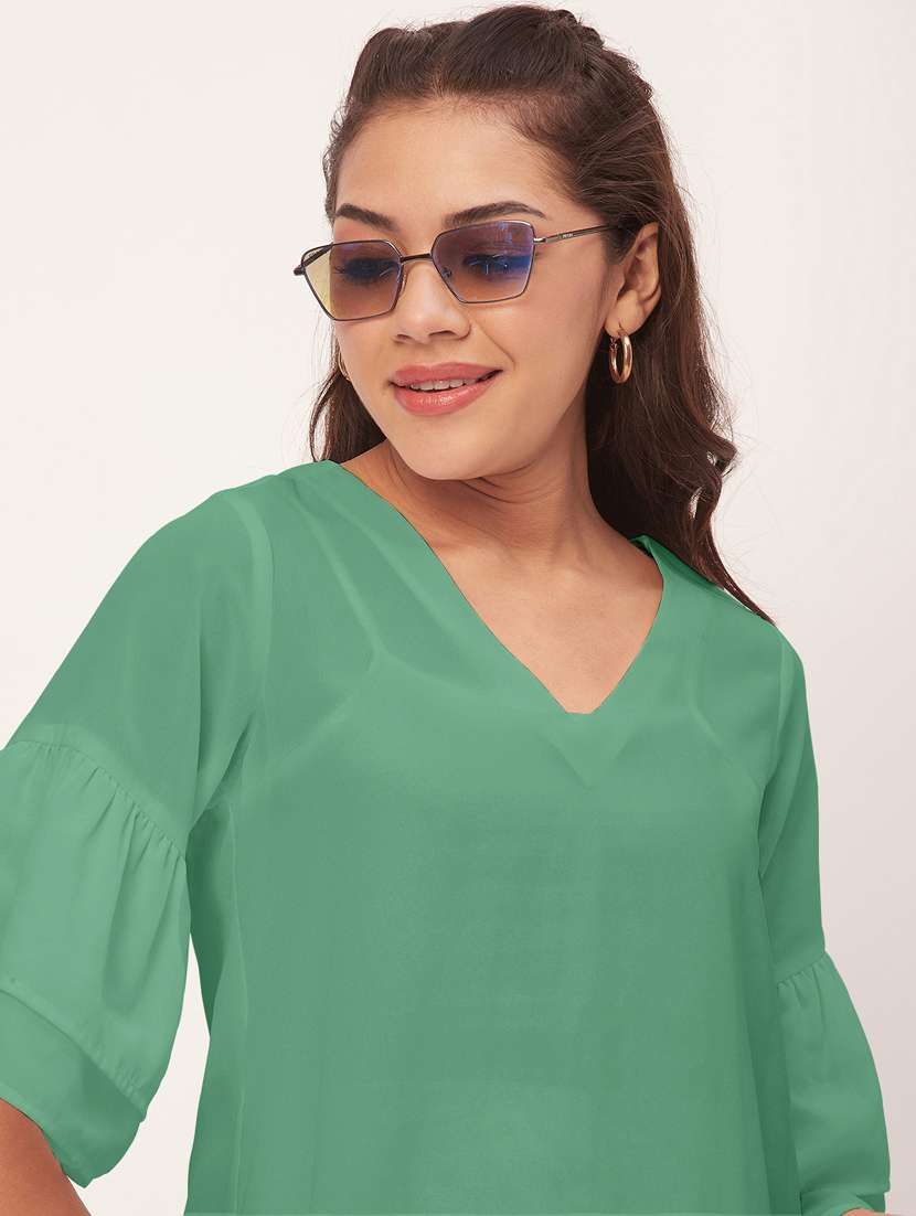women neo mint georgette a-line dress - 20409422 - Standard Image - 4