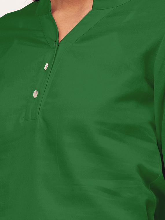 women green satin regular top - 20409570 - Standard Image - 4