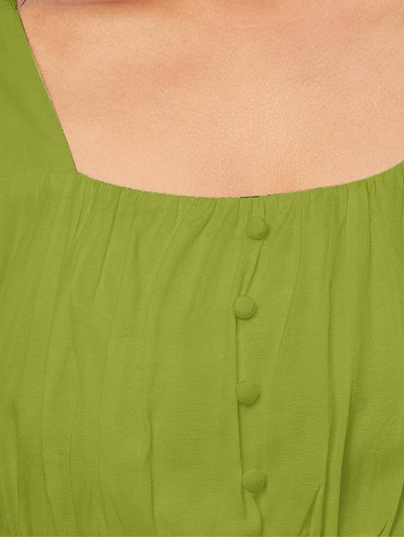 women green viscose regular top - 20409586 - Standard Image - 4