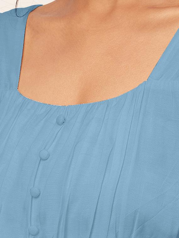 women light blue viscose regular top - 20409589 - Standard Image - 4