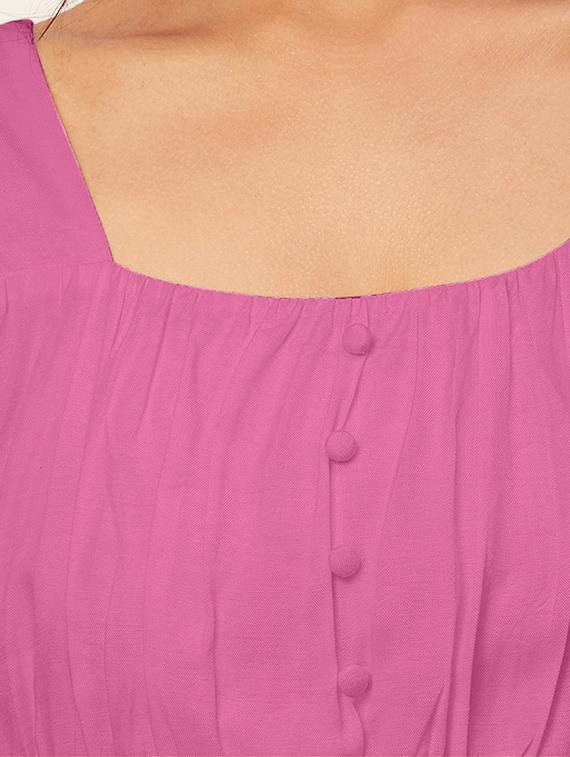 women pink viscose blouson top - 20409590 - Standard Image - 4