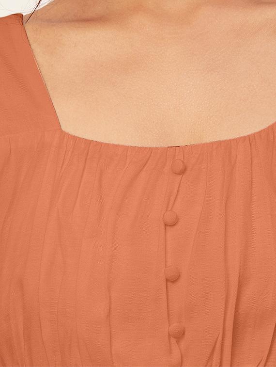 women solid orange regular top - 20409591 - Standard Image - 4
