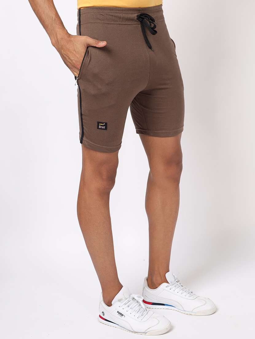 men mid rise solid shorts - 20410155 -  Standard Image - 1