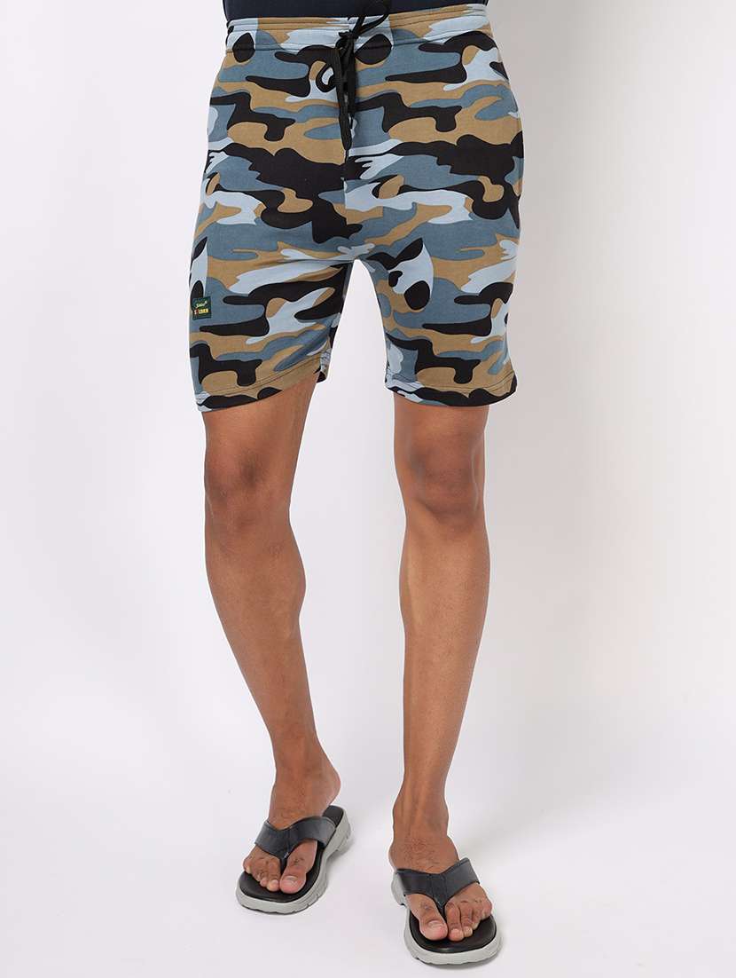 men camouflage printed shorts