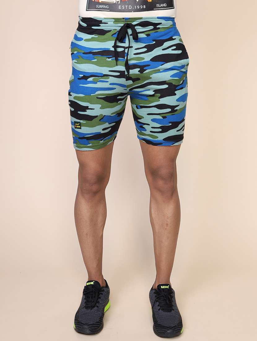 men camouflage printed shorts
