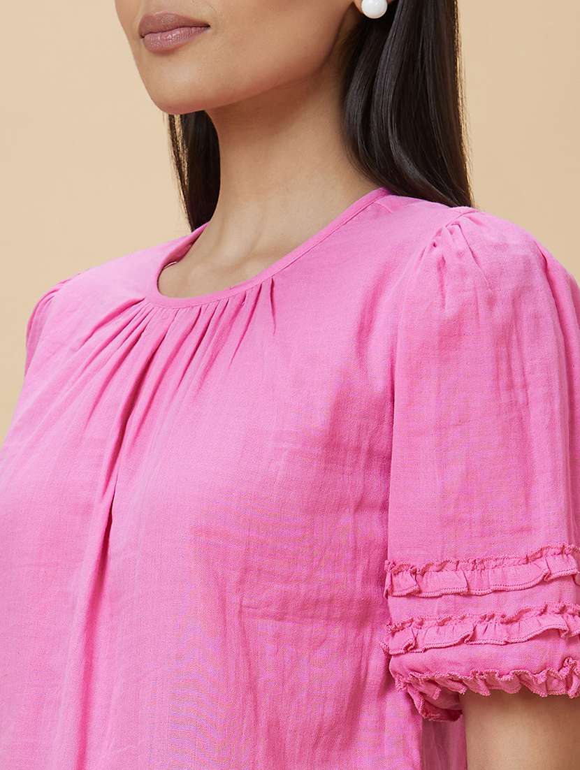 pink solid regular top - 20410268 -  Standard Image - 6
