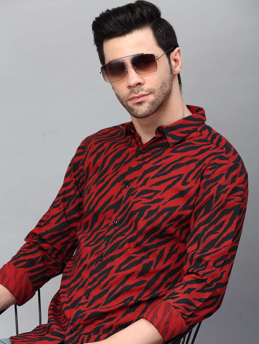 maroon cotton casual shirt - 20410692 - Standard Image - 4