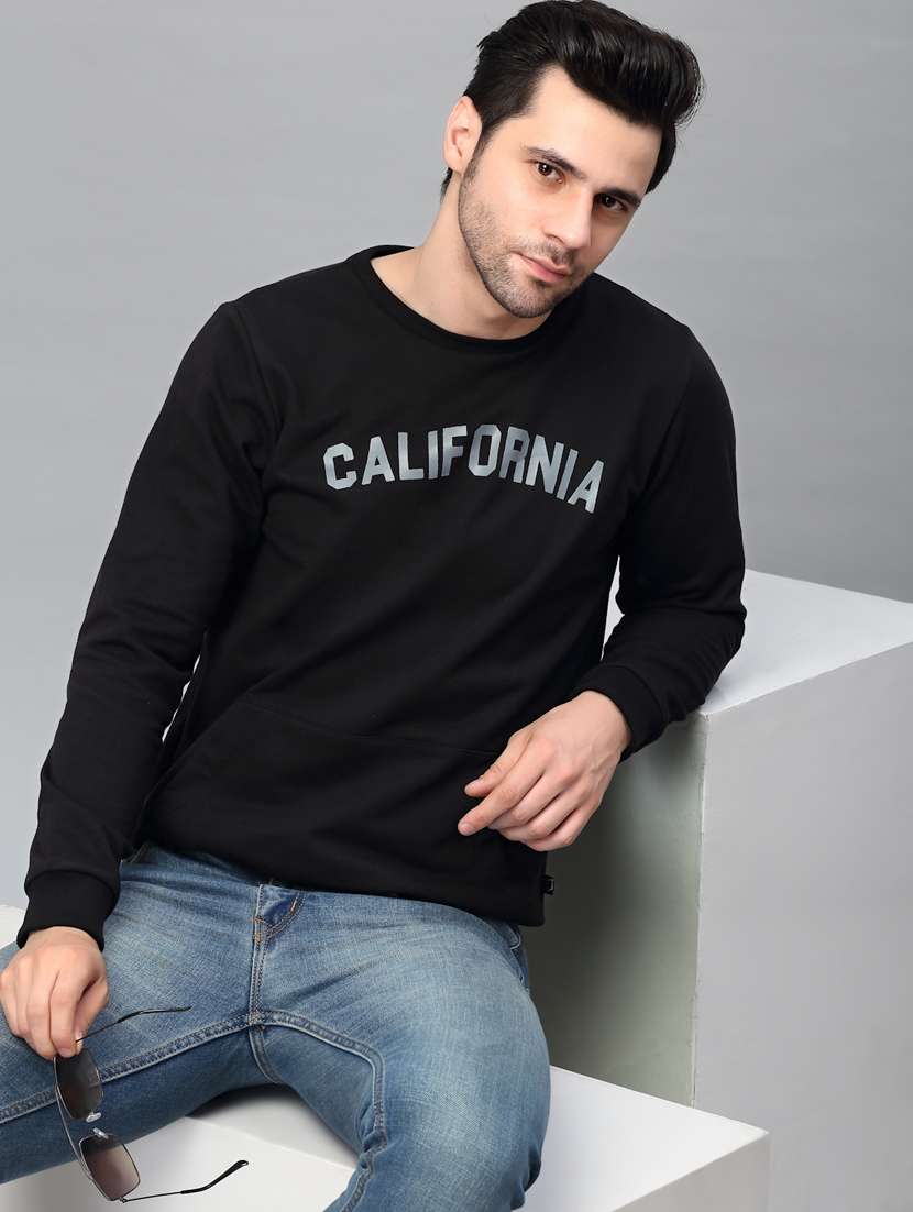 men long sleeved chest print sweatshirt - 20410848 -  Standard Image - 1