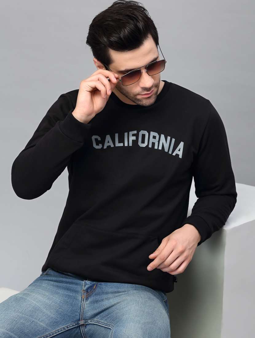 men long sleeved chest print sweatshirt - 20410848 -  Standard Image - 4