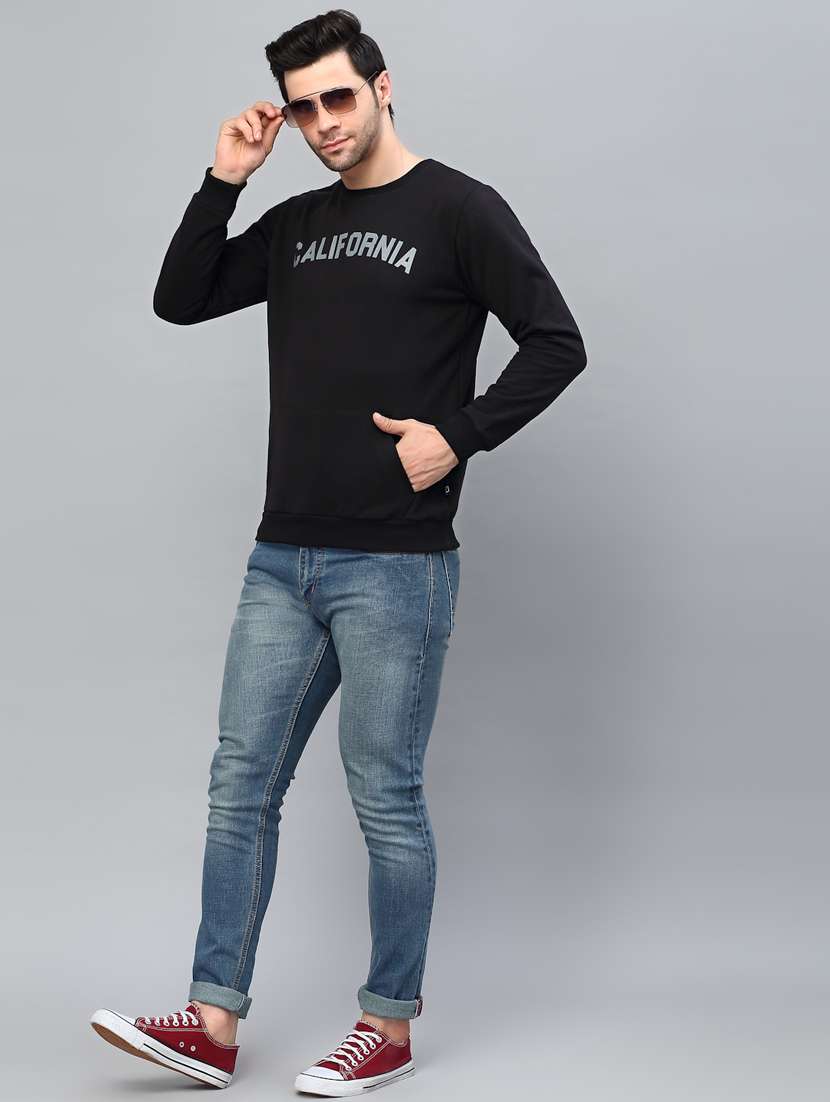 men long sleeved chest print sweatshirt - 20410848 -  Standard Image - 6