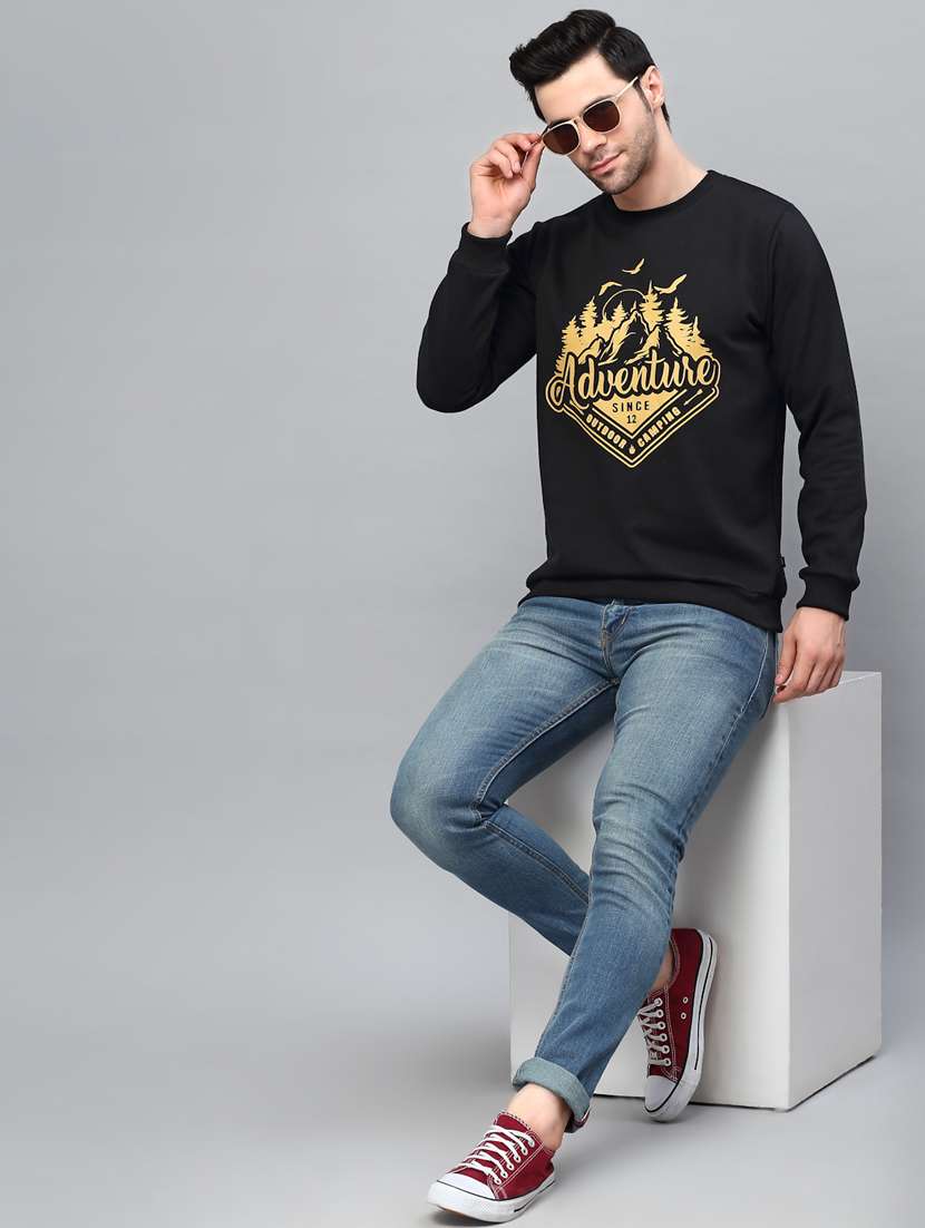 men front print crew neck sweatshirt - 20410849 -  Standard Image - 6