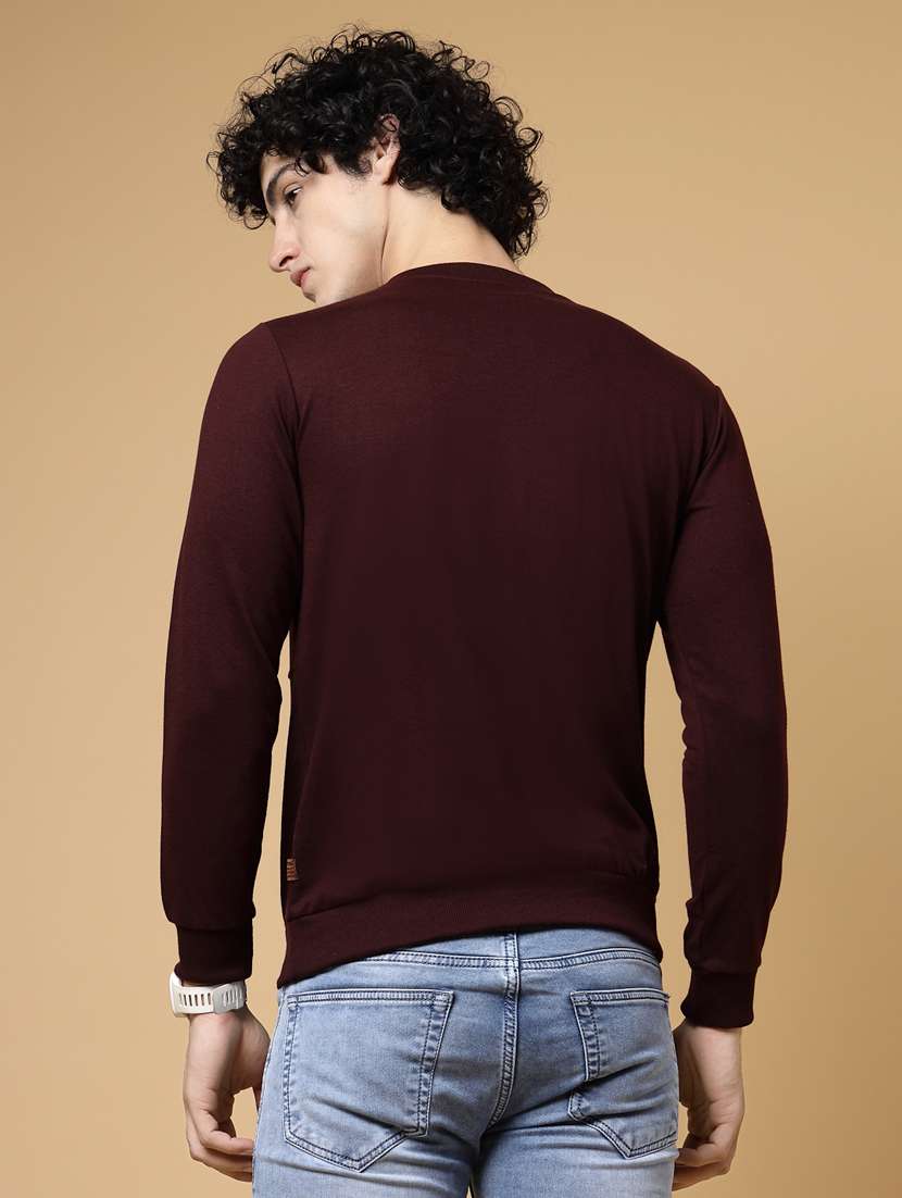 men round neck solid sweatshirt - 20410884 -  Standard Image - 4