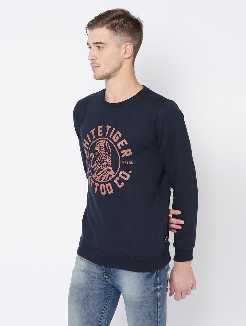 men long sleeved front printed sweatshirt - 20410889 -  Standard Image - 1