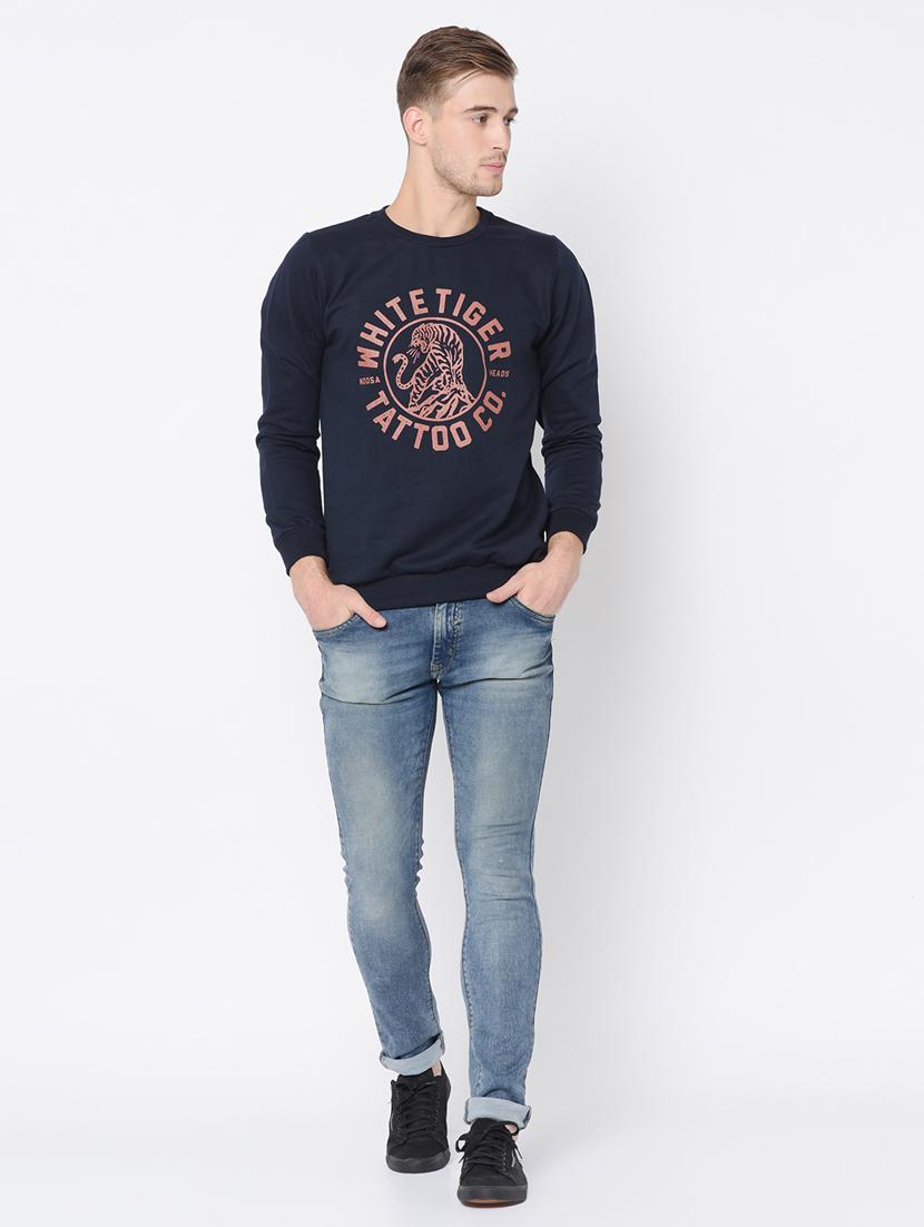 men long sleeved front printed sweatshirt - 20410889 - Standard Image - 4