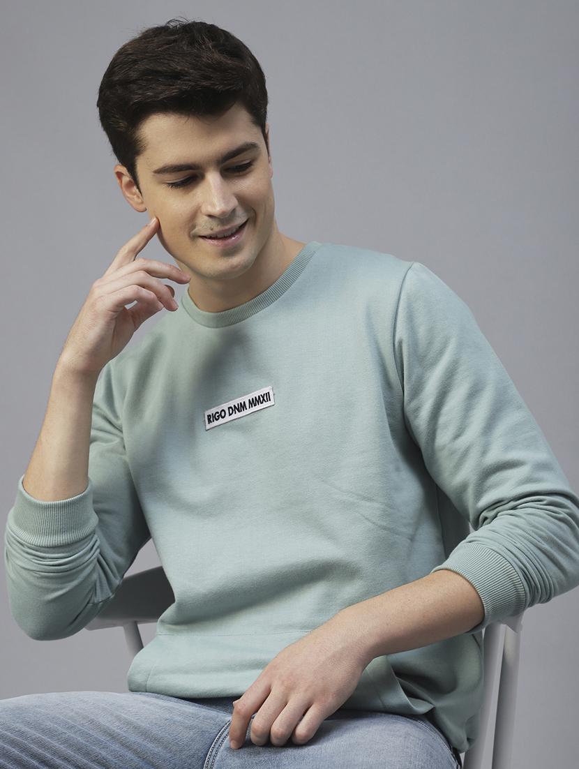 men long sleeved chest print sweatshirt - 20410896 - Standard Image - 1