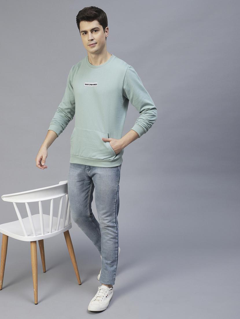men long sleeved chest print sweatshirt - 20410896 - Standard Image - 6