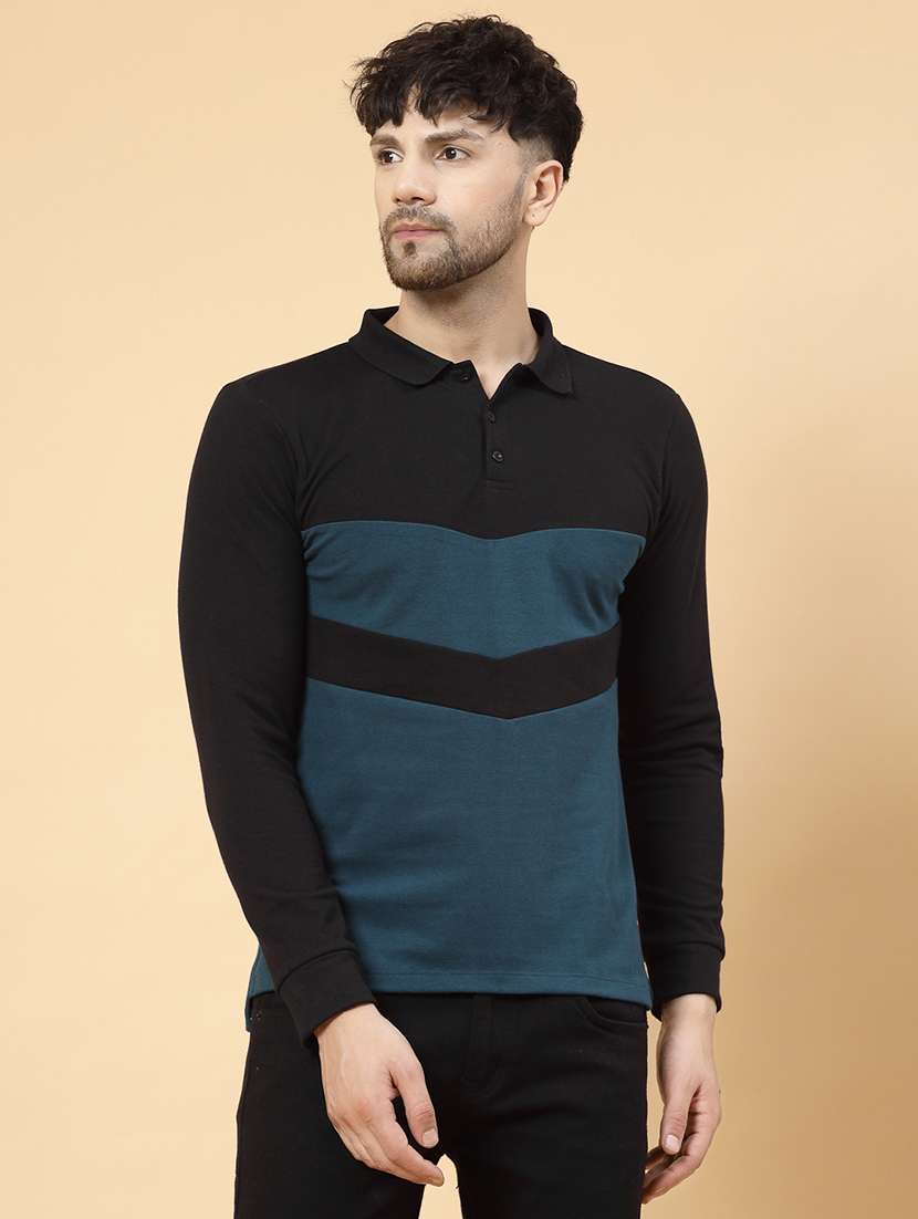 men color block polo t-shirt