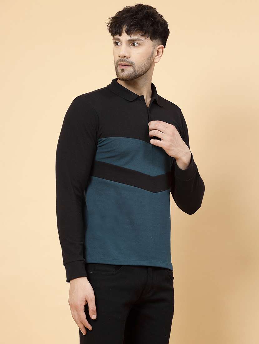 men color block polo t-shirt - 20410936 - Standard Image - 1