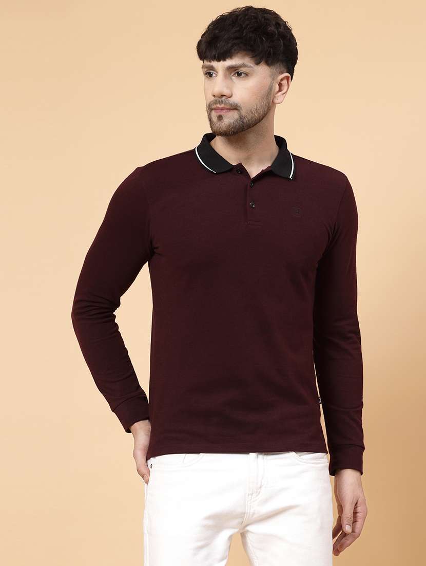 men solid polo t-shirt