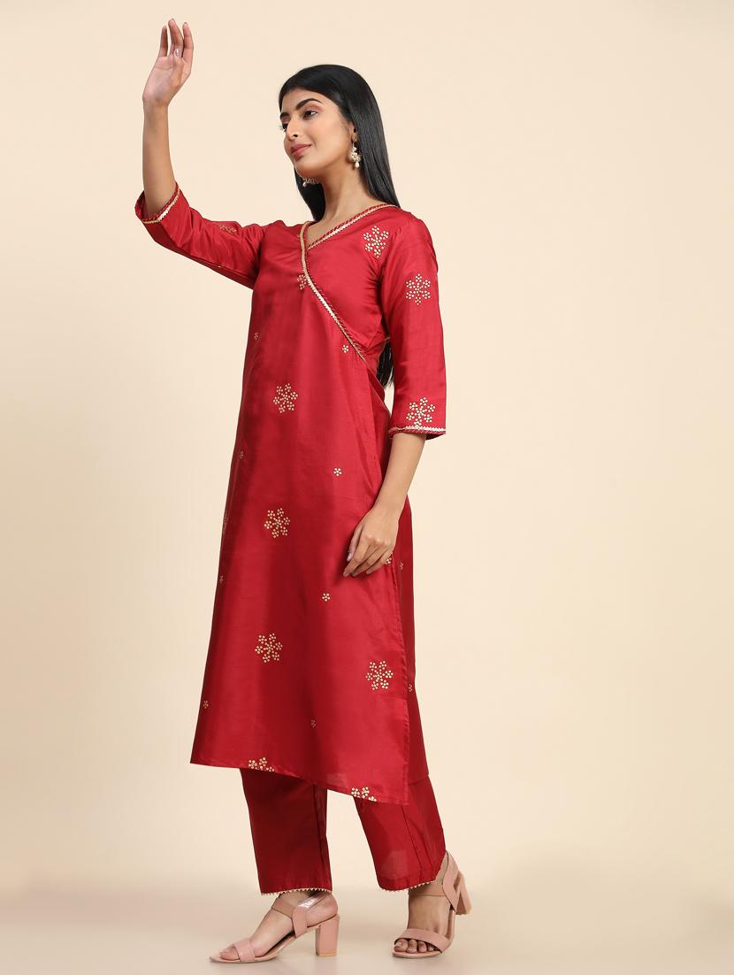 foil print kurta palazzo set - 20410966 - Standard Image - 1