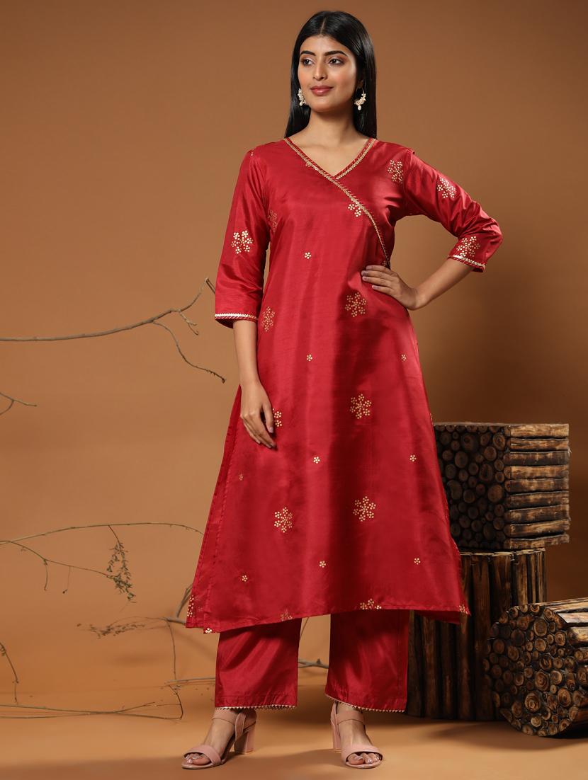 foil print kurta palazzo set - 20410966 - Standard Image - 4