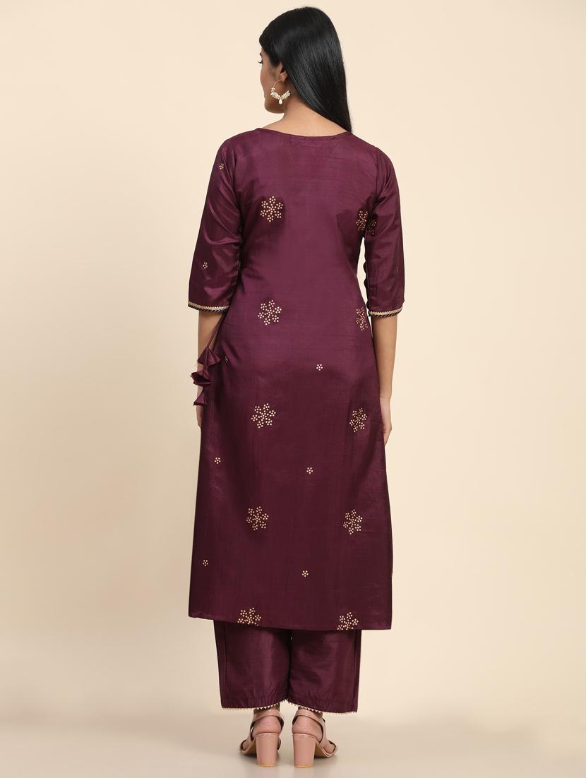 foil print kurta palazzo set - 20410967 - Standard Image - 4
