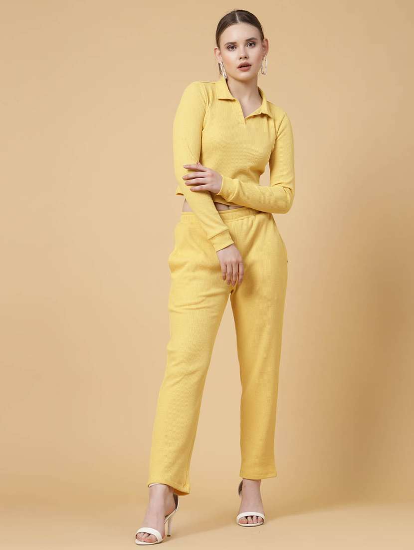 women solid co-ords set - 20411049 -  Standard Image - 1