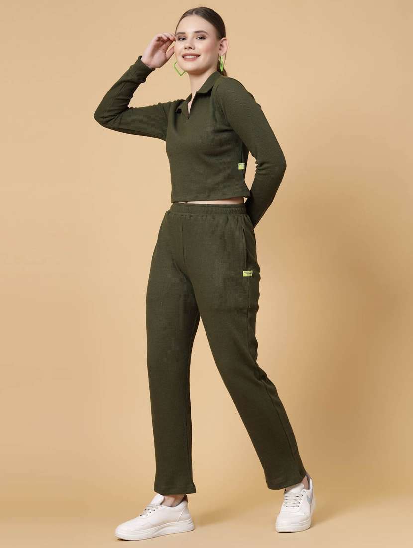 women solid co-ords set - 20411050 -  Standard Image - 4