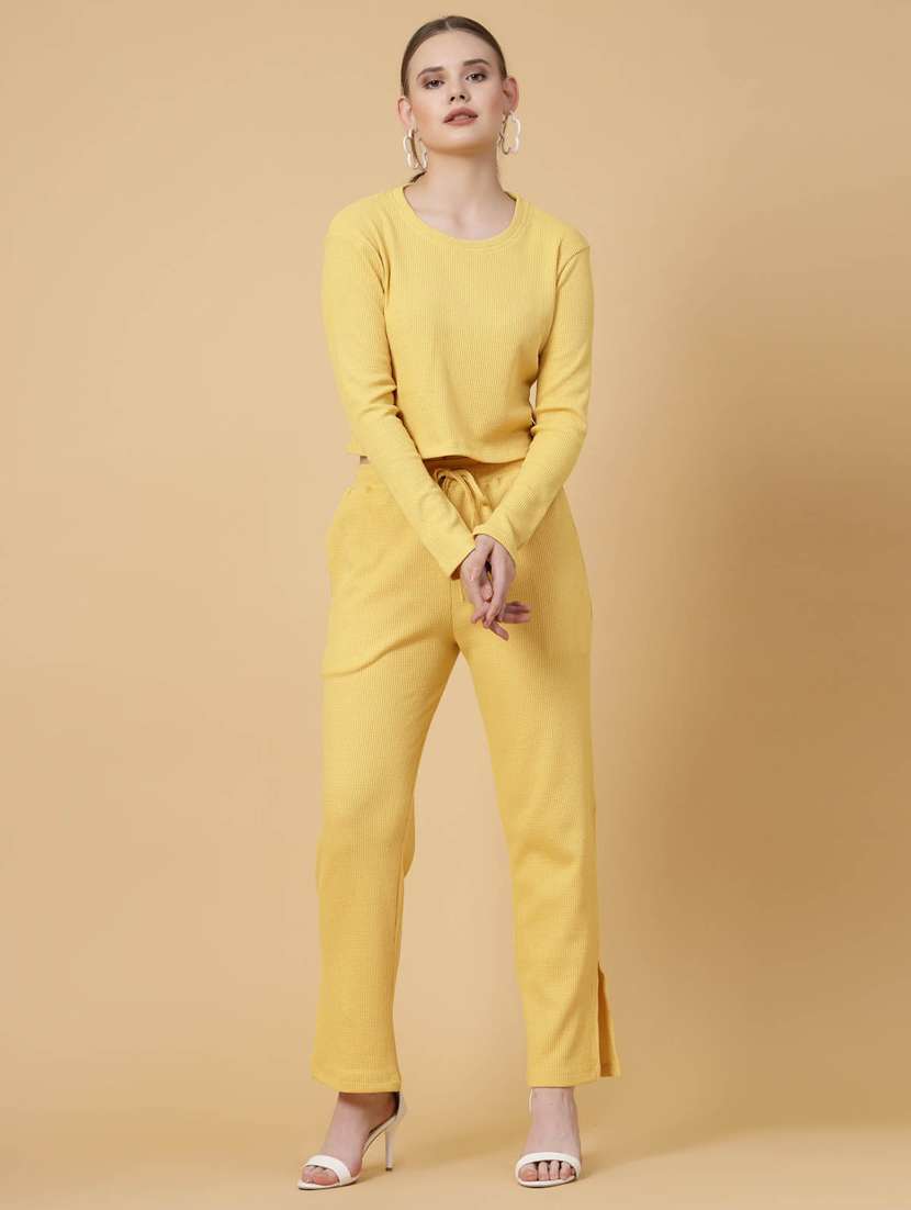 women solid co-ords set - 20411054 -  Standard Image - 4