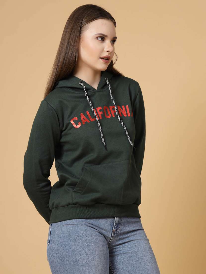 women chest print hooded sweatshirt - 20411163 -  Standard Image - 1