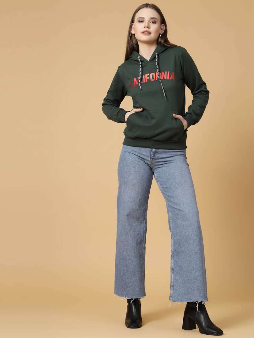 women chest print hooded sweatshirt - 20411163 -  Standard Image - 6