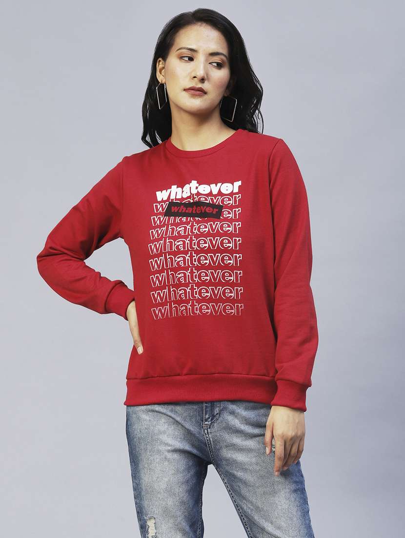 women front print sweatshirt