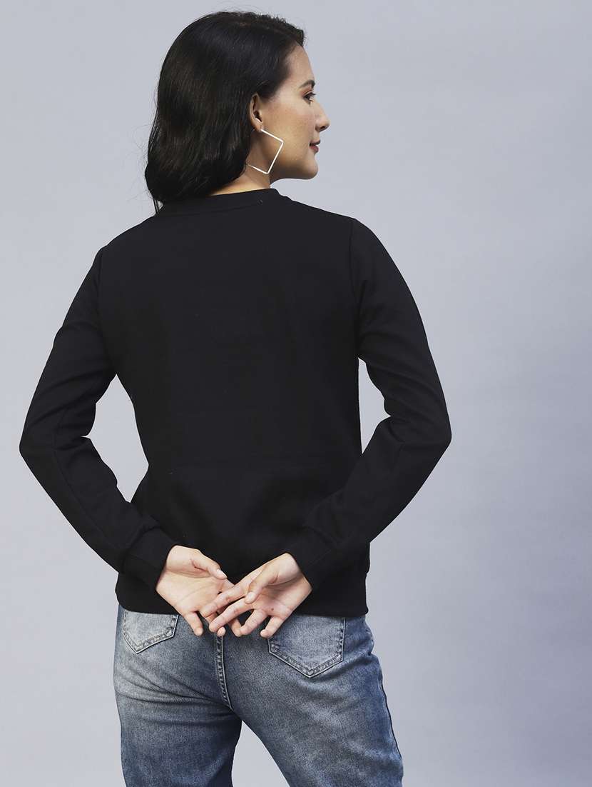 women long sleeved chest print sweatshirt - 20411165 -  Standard Image - 4